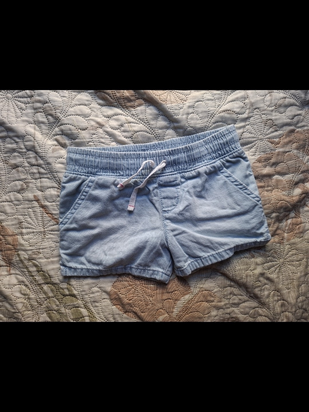 Light Blue Girl's Casual Drawstring Shorts